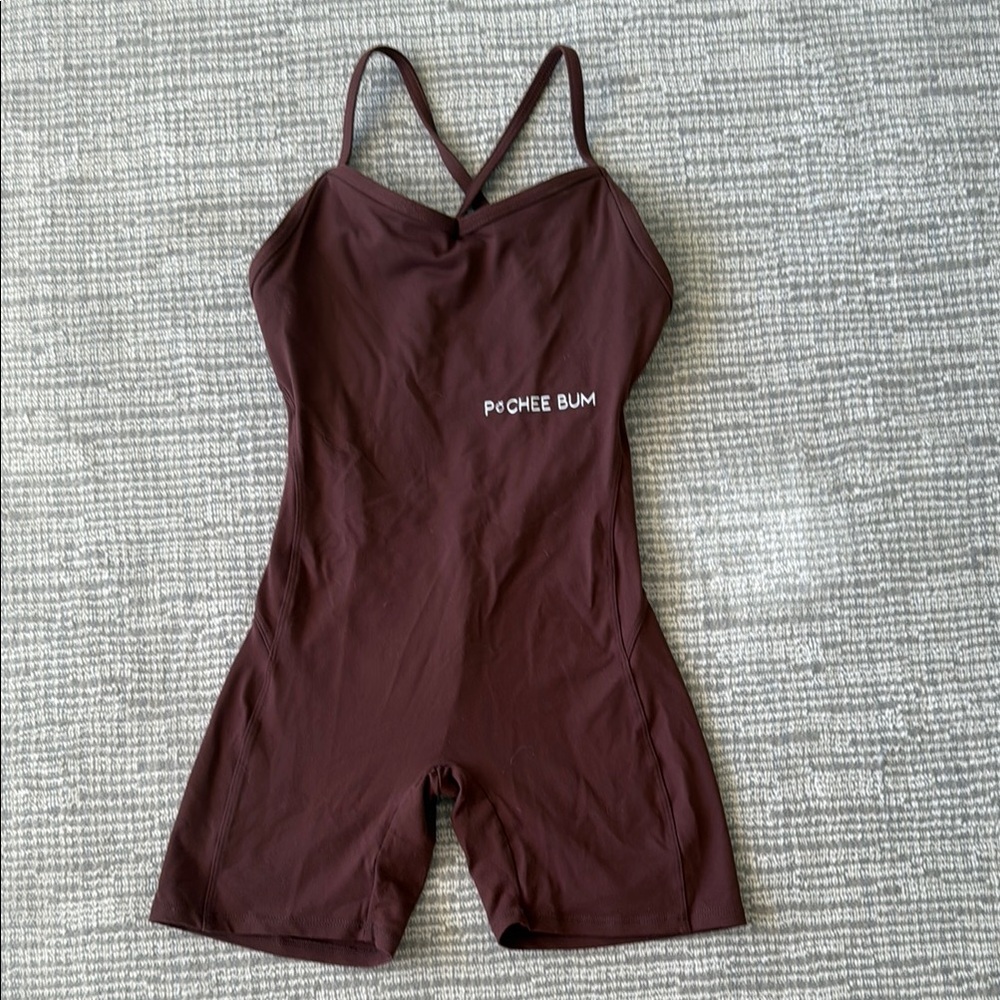 PCHEEBUM Brown Open Back Romper